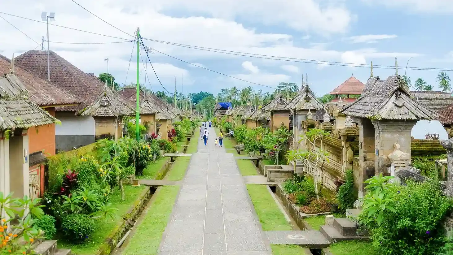 Stone gateways lining the main street of Penglipuran village, Bangli Bali